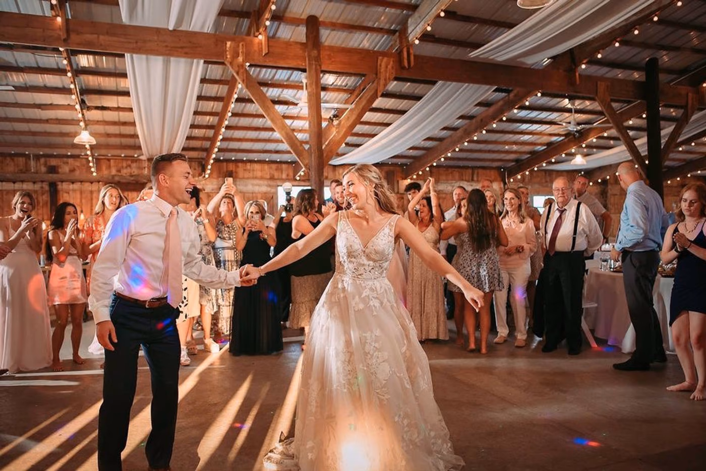 Professional Buckeye Barn DJ entertaining wedding guests