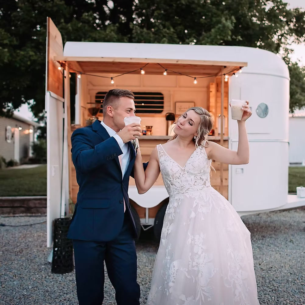 A couple celebrating at The Buckeye Barn